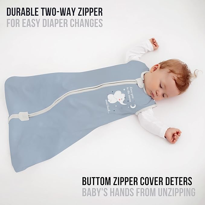 Mama Cheetah Baby Sleep Sack 0.5 TOG, Organic Cotton Baby Wearable Blanket with Two-Way Zipper, Swaddle Transition Baby Sleeping Bag for Newborn Infant Toddler Boy Girl, 18-24 Months
