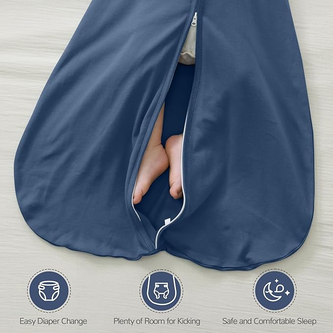 JELLYMONI Baby Sleep Sack 12-18 Months 100% Cotton Wearable Blanket, 0.5 TOG Soft Lightweight Toddler Sleeping Sack 3 Pack 2-Way Zipper Newborn Sleep Sacks