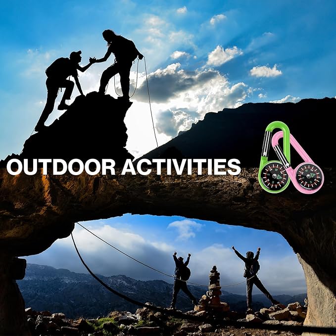 12 Pcs Mini Compass Keychain for Kids Bulk, Small Pocket Magnetic Compass Survival Hiking for Outdoor Survival Camping Party Backpacking Accessory