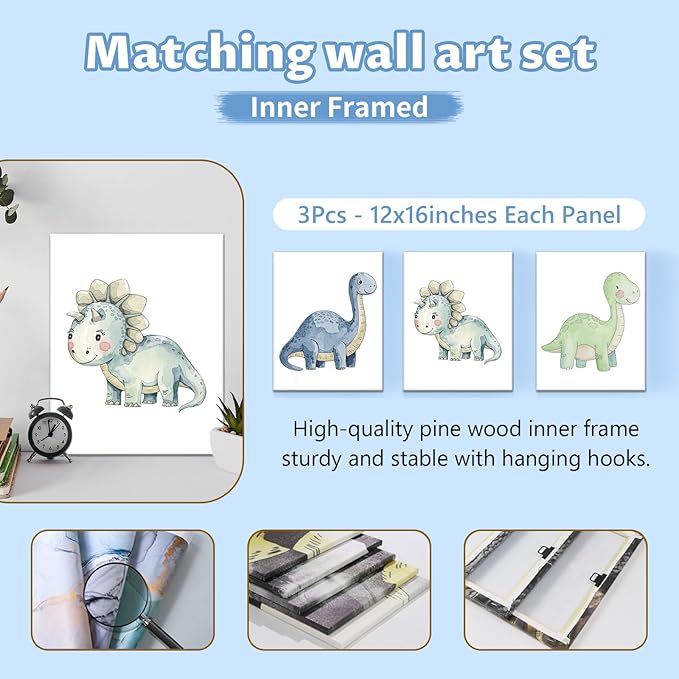 Custom Baby Crib Bedding Set, 5 Pcs Personalized Name Green Dino Baby Crib Set for Kid Infant Toddler, Double Layer Customized Present