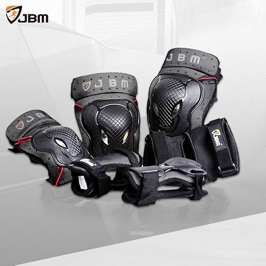 JBM Adult Youth Bike Knee Pads and Elbow Pads with Wrist Guards Protective Gear Set for Biking, Riding, Cycling and Multi Sports Scooter, Skateboard