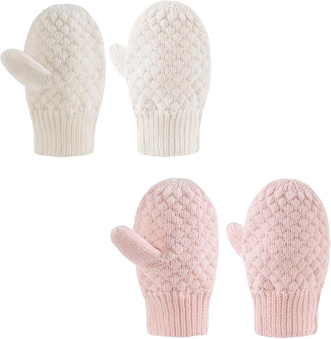 Baby Knit Mittens Toddler Boys Girls Gloves Winter Infant Newborn No Scratch Mitten 0-3 Years