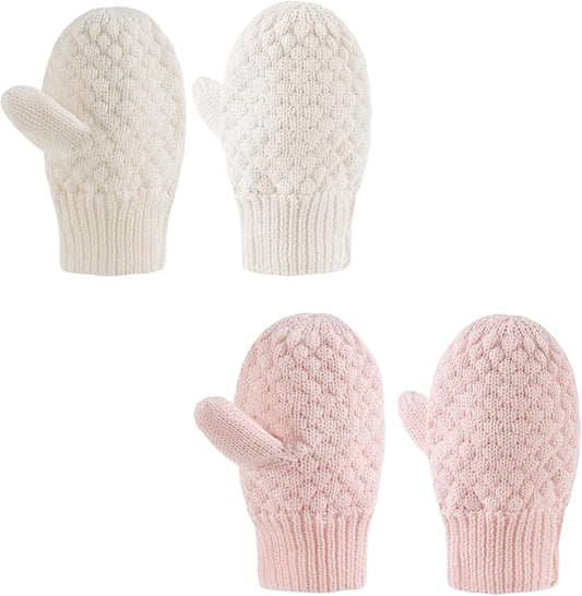 Baby Knit Mittens Toddler Boys Girls Gloves Winter Infant Newborn No Scratch Mitten 0-3 Years
