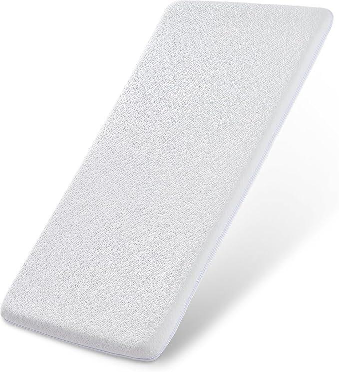 Bassinet Mattress Topper, Gel Memory Foam Mattress with Removable Cover Fit for Baby Delight Beside Me Dreamer Bassinet (32.5" x 20"), Waterproof Breathable Soft Bassinet Mattress