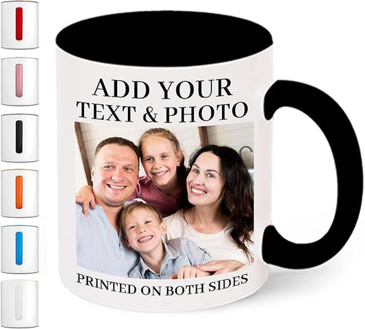 Custom Coffee Mug, Personalized Photo Text and Logo Ceramic Cup, Personalized Gifts for Dad Mom Girlfriend, Best Friend, Christmas Gifts, Party Favors Mug 11oz White Bulk Wholesale