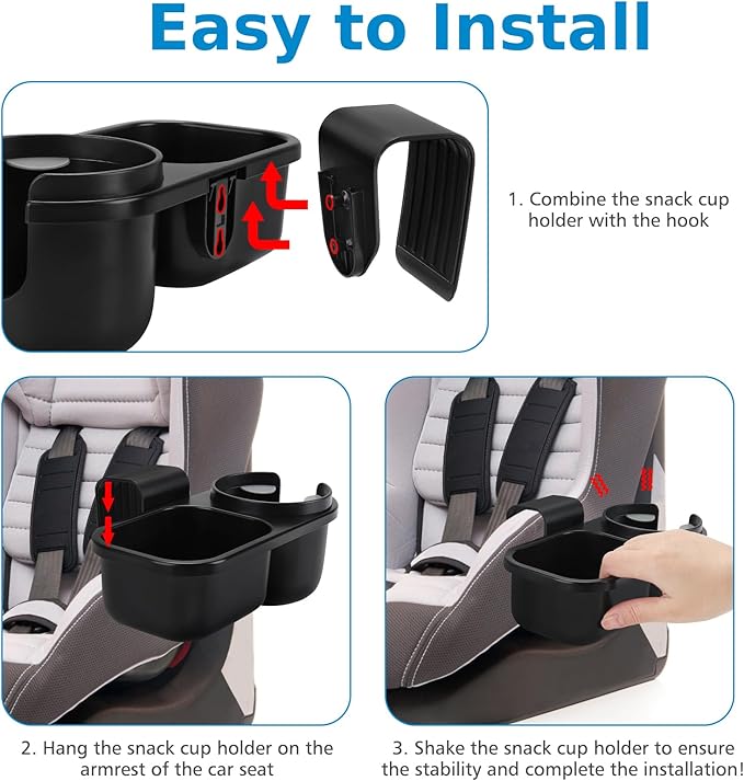 Accmor Child Cup Holder Snack Tray for Convertible Car Seats, Universal Child Cup Holder Compatible with Most Baby Car Seat Models