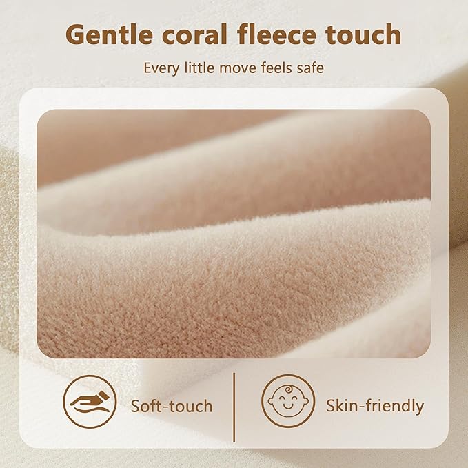 Baby Play Mat for Floor, 1.3'' Thick Memory Foam Tummy Time Mat - Super Soft Coral Velvet Nursery Rug with Non-Slip Backing, Crawling Rug for Toddlers/Infants, Yoga & Tatami Use, 59''x 79''