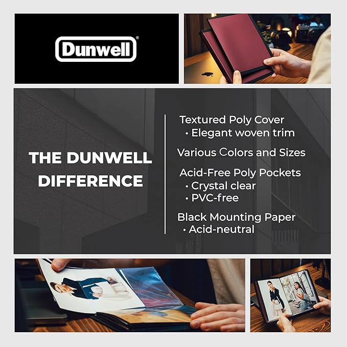 Dunwell Small Photo Album 4x6 (2-Pack, Ruby), Mounting Paper, 4 x 6 Photo & Art Portfolio Presentation Binder, 24 Sleeves Display 48 Pages, Professional Mini Picture Book for Artwork, Postcards