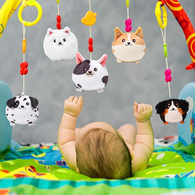 Libima 9 Pcs Mini Stuffed Animals Keychains 3.15 Inch Small Plush Cute Ornaments Bulk Toys for Baby Shower Birthday Party Decors Gift Bags Fillers Halloween Christmas Basket Stuffers(Puppy)