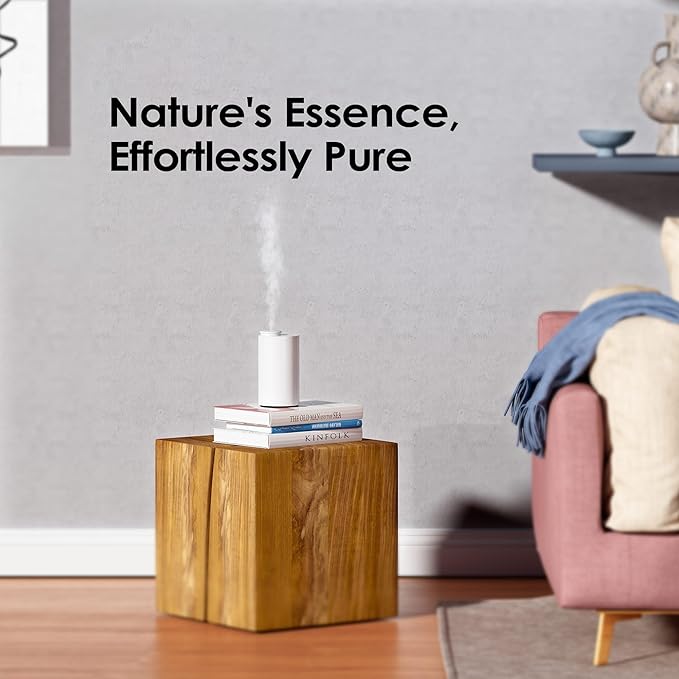 Waterless Diffuser for Essential Oil, Battery Operated Nebulizer, 0.7 Fl.Oz./ 20mL Capacity, Mini Scent Air Machine, 3 Countdown Timers & 3 Mist Levels for Home, Room, Car, Office - AN6 Yogurt