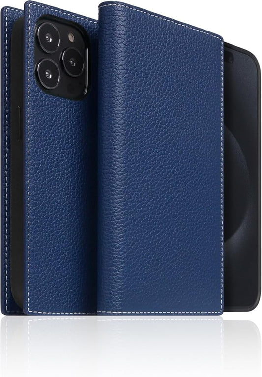 D8 Full Grain Leather Wallet Case for iPhone 15 Pro Max - [2-in-1] Handcrafted Detachable Diary Style with Magnetic MagSafe Back Cover, Gift Box Included (Navy Blue)