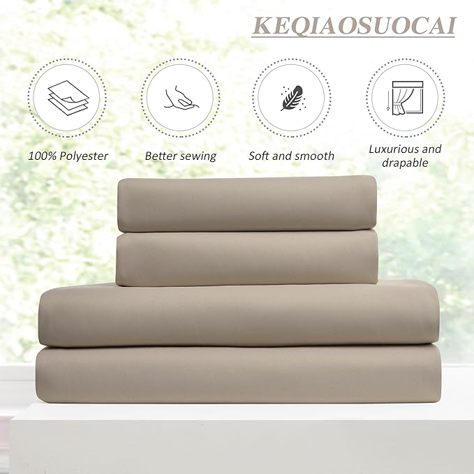 KEQIAOSUOCAI Pinch Pleated Window Curtain Panels 138 Inches Long Light Blocking Solid Ceiling Floor Pleated Curtains Hooks Track Privacy Memory Shape Drape for Living Room,Khaki,40x138, Set of 2