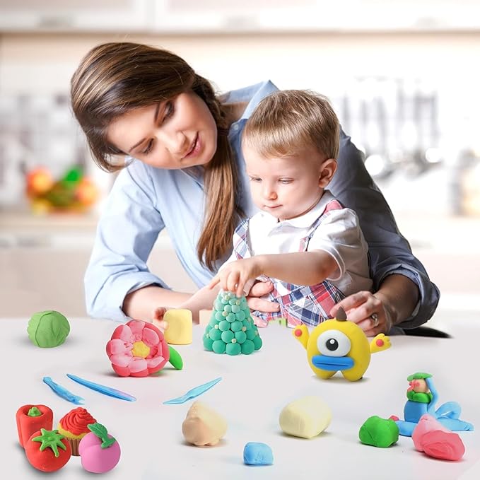 Air Dry Clay Kit,56 Colors Modeling Magic Clay for Kids,DIY Classroom Bulk Starter Sculpting Kit, Soft & Ultra Light, Art and Crafts Party Favors for Boys Girls Kids 3-12