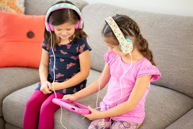 Snug Play+ Kids Headphones – Volume Limited 93dB for Safe Listening – Foldable, Durable Headphones for Toddlers, Boys & Girls – Tangle-Free Cord – Ideal for Travel, School, Tablets - Pineapples
