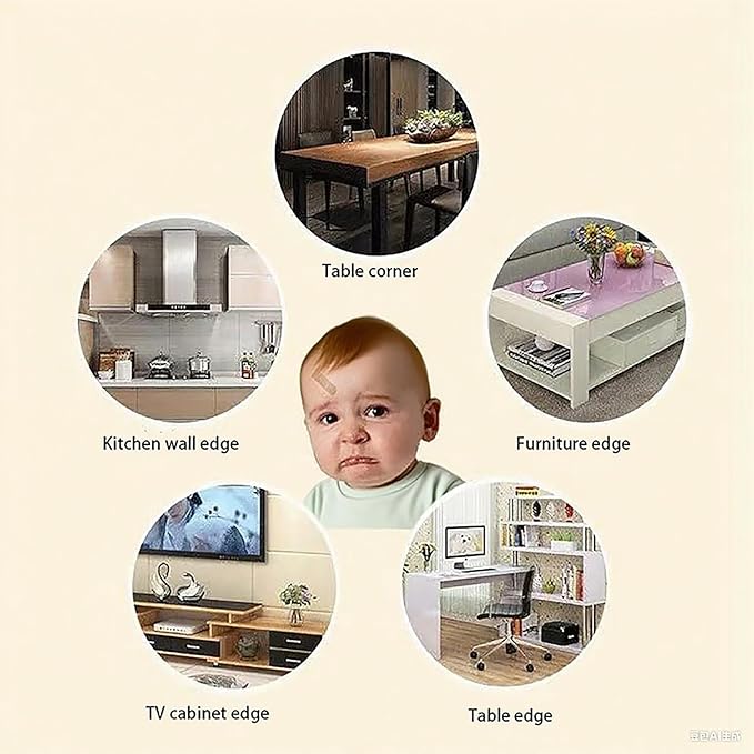 Edge Protector Strip, Corner Protector Baby,Corner Protectors for Furniture with3M Adhesiveft，Crib Rail Covers for Teething Safe for Table, Fireplace (0.6x0.6 in Width 13.1 ft Length)