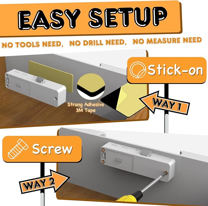 Eseesmart Smart Cabinet Lock, Hidden Magnetic Bluetooth RFID Keyless Drawer Lock, Baby Proofing Child Safety Cabinet Locks for Liquor File Cabinet Cupboard Desk Dresser Adults