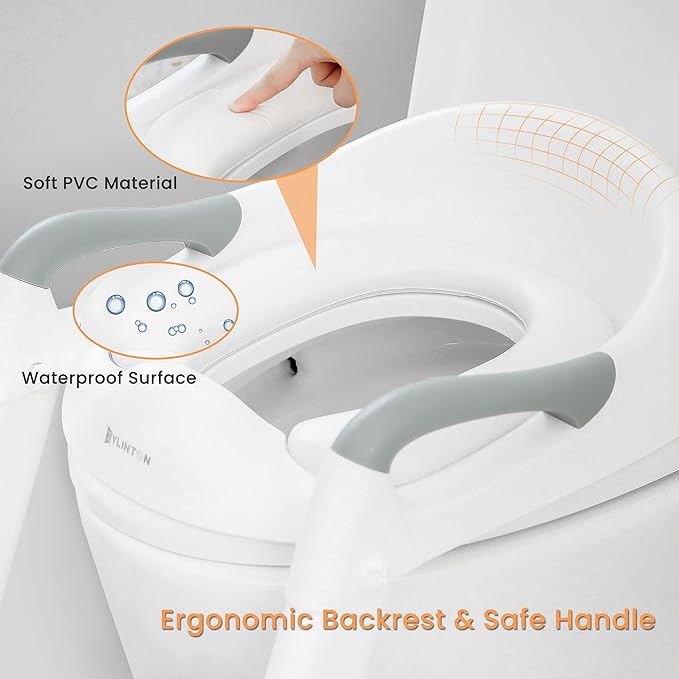 JASSONE® Potty Training Seat, Toddler Step Stool, 2 in 1 Toilet for Kids, Baby Seat with Splash Guard and Anti-Slip Pad for Boys Girls, Blue