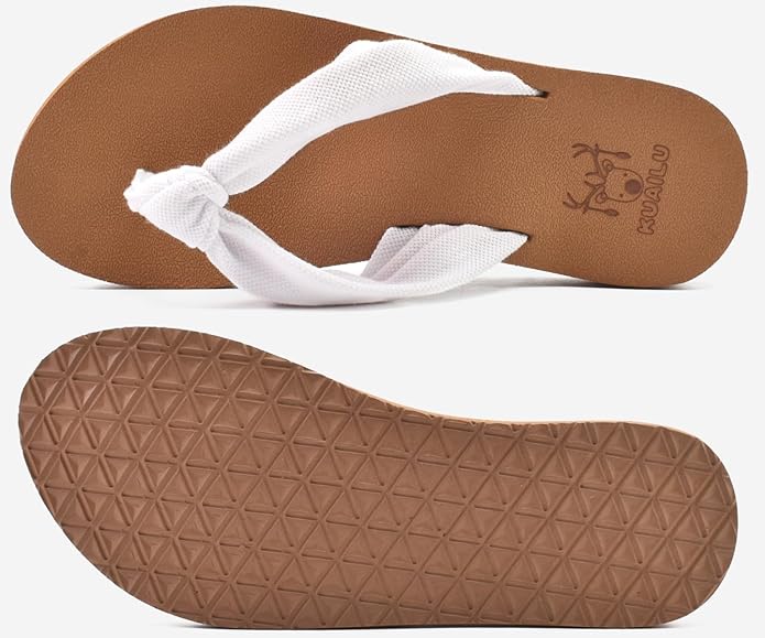 KuaiLu Flip Flops for Women with Arch Support Yoga Mat Comfortable Summer Beach Walking Thong Cushion Sandals Slip On Indoor Outdoor