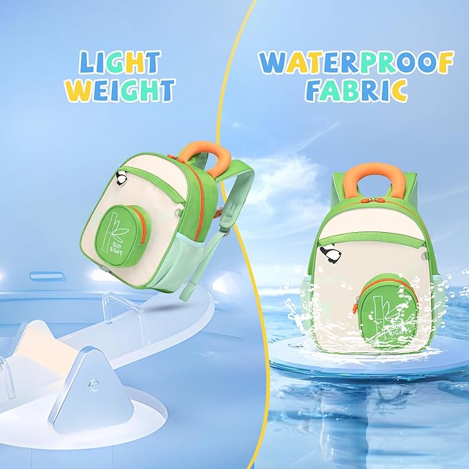 SUN EIGHT Kids Backpack with Plush Toy – Cute & Durable School Bag for Toddlers and Kindergarten