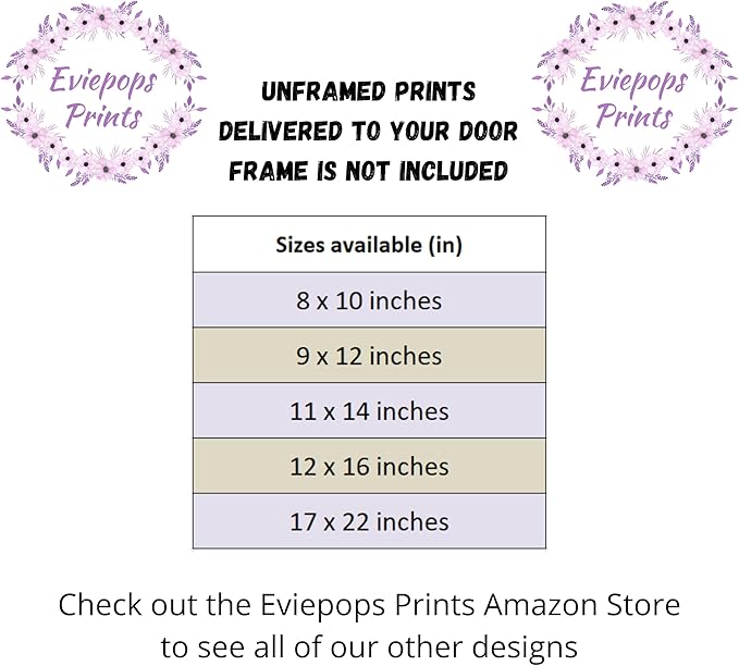 Safari Animals Set of 6 Unframed Poster Prints for Baby Girls Nursery Bedroom Playroom, Personalized Name, Choice of 12 Animals, Pink Purple (11x14)