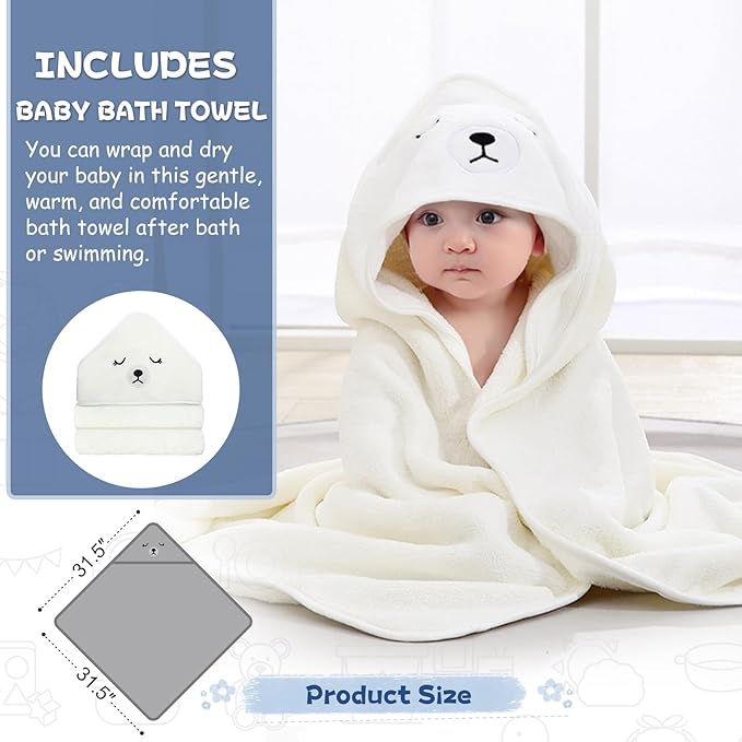 MoreFeel Collapsible Baby Bathtub for Newborn with Thermometer & 1 Soft Floating Cushion & 1 Bath Net,Portable Travel Bathtub with Drain Hole, Durable Foldable Baby Tubs for Infants to Toddler