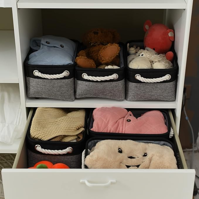 Fabric Storage Cubes - Closet Storage Bins Storage Baskets for Organizing with Handles Organization and Storage 11.8 (L) x 7.8 (W) x 5.2 (H) inches