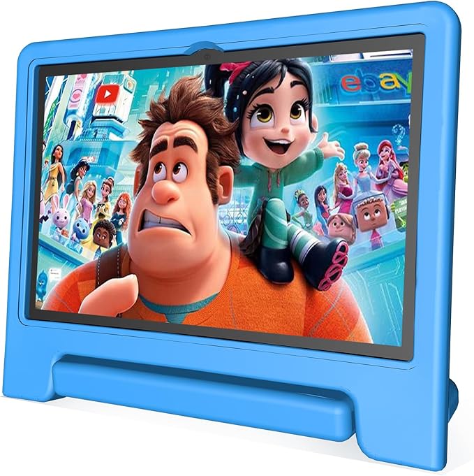 JREN Tablet for Kids｜10 Inch Kids Tablet Android 14｜Octa-core｜64GB｜WiFi ｜Bluetooth｜Parental Control｜Children Content｜Children Toddler Blue