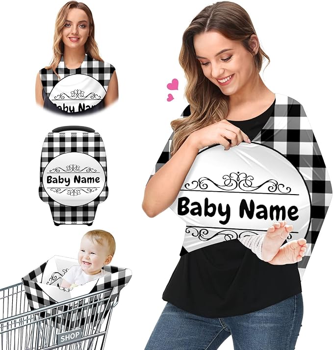 Baby Car Seat Stroller Cover Nursing Cover New Mom Breastfeeding Scarf Soft Stretchy Infant Carrier Cover Car Canopy Coverage