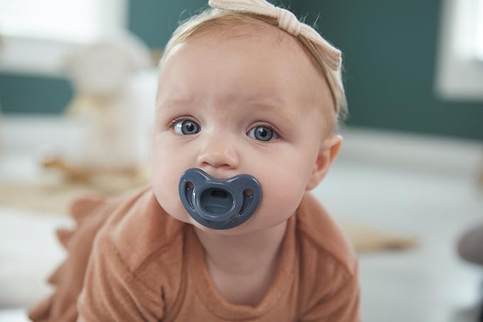 NUK Timeless Comfy Pacifier | 100% Silicone, One-Piece Design | BPA-Free, Gentle on Baby’s Skin | 5-Pack, for 6-18M