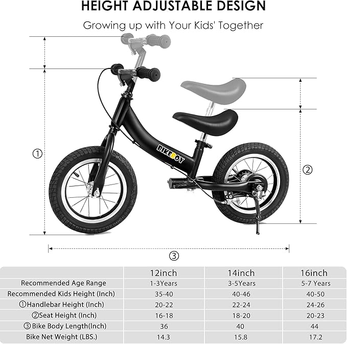 Balance Bike 2 in 1,The Dual Use of a Kids Balance Bike and Toddler Bike, for 2 3 4 5 6 7 Years Old -12 14 16 Inches with Training Theory, Brake, Pedal