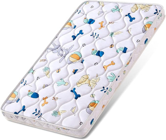 Baby Bassinet Mattress 47x 23.6 inches- Firm Support and Comfort Premium Foam,Noiseless and Odorless,Hypoallergenic Small Crib Mattress, Fits Moses Basket, Dual Sided with Soft Breathable Fabric