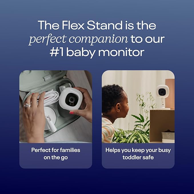 Nanit Travel Light Bundle Pro Camera with Portable Flex Stand, Sound + Light Audio Monitor & Baby Night Light, and Travel Case - Gray Oxford Edition