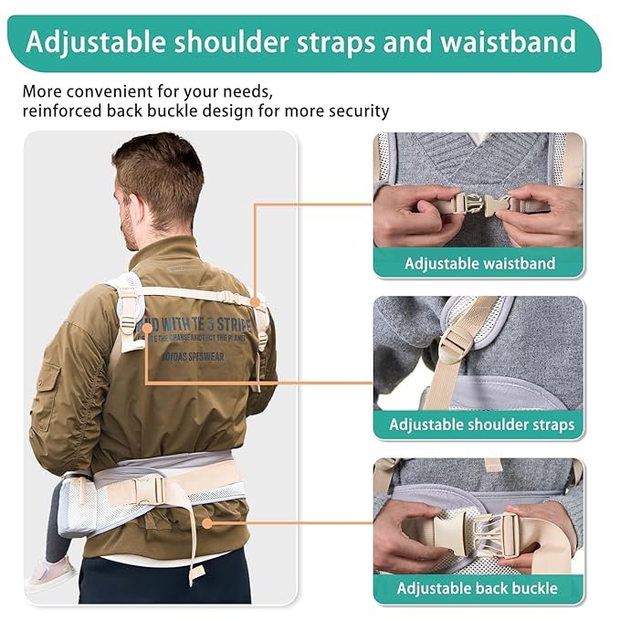 Baby Carrier, Newborn to Toddler(25-60 lbs), Adjustable Detachable 6-in-1 Ergonomic Toddler Carrier, Easy-to-Use, Front & Back Carry & Baby Hip Carrier for Hands-Free Parenting