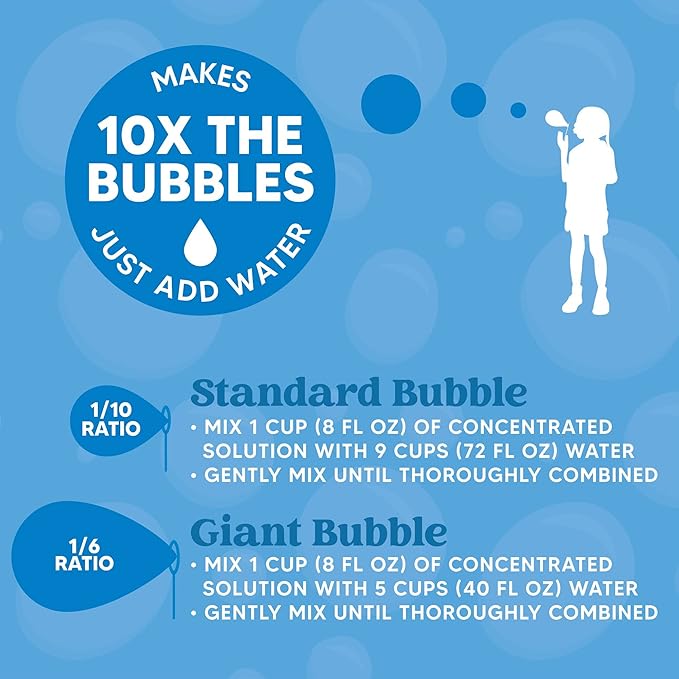 JOYIN 32 oz Bubble Solution Refills (Close to 1L/ 2.5 Gallon), Concentrated Solution for Bubble Machine, Wands, Blower, Easter (Red)