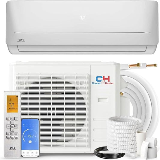 Cooper & Hunter 24,000 BTU, 230V, 17 SEER Ductless Mini Split AC/Heating System Pre-Charged Inverter Heat Pump with 16ft Installation Kit