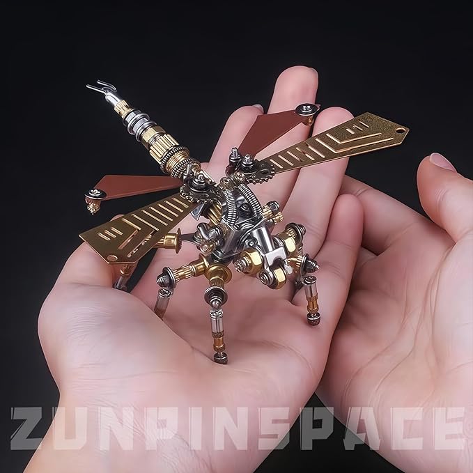 Adult 3D Metal Puzzle, Punk Insect Model Set, 3D Mechanical Insect Building Block Puzzle, Fun DIY Assembly, high-end Men's Gift. (Metal Dragonfly)