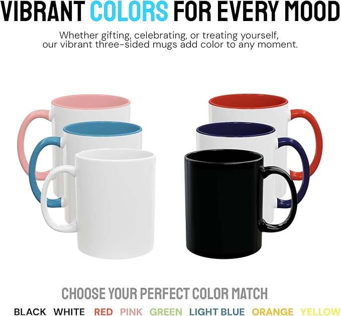 Personalized Coffee Mug – Custom Photo, Text, or Logo Ceramic Mug Tea Cup | Taza Personalizada with Picture or Message | Customized Gift Idea for Men & Women, Mom, Dad, Friends - White/Yellow | 11oz