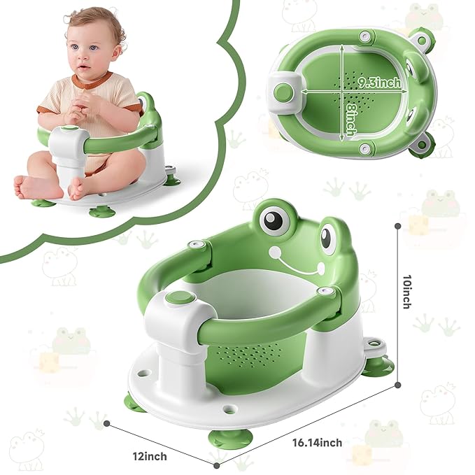 Baby Bath Seat for Babies 6 Months & up Non-Slip Toddler Bath Seats for Sitting Up Infant Bathtub Chair with Suction Cups and Soft Cushion for Baby Shower Tub Seat