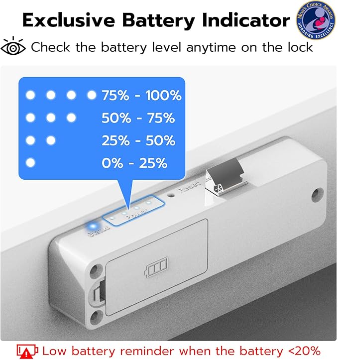 Anweller Smart Cabinet Lock, Hidden No Drill Keyless Electronic Digital Bluetooth RFID Magnetic Child Safety Baby Proofing Drawer Lock for Cupboard Closet Liquor Adults Secret Cabinets - White Orange