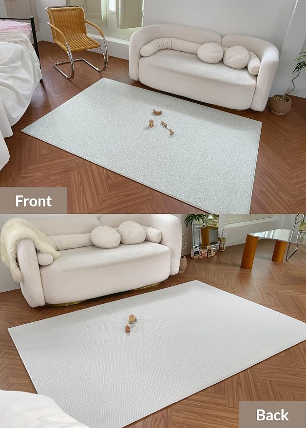 Baby Care Play Mat (Medium, Hygge - Twig & Maze) 73’’ x 49’’ Original One-Piece Reversible Rollable Waterproof Play Mat for Infants, Babies, Toddler, and Kids