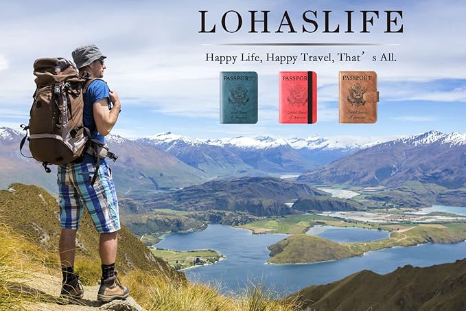 Airtag Passport Holder Cover Wallet Travel Essentials Leather RFID Blocking Case Vacation Luggage Must Haves Travel Accessories for Men Women (117#Black)