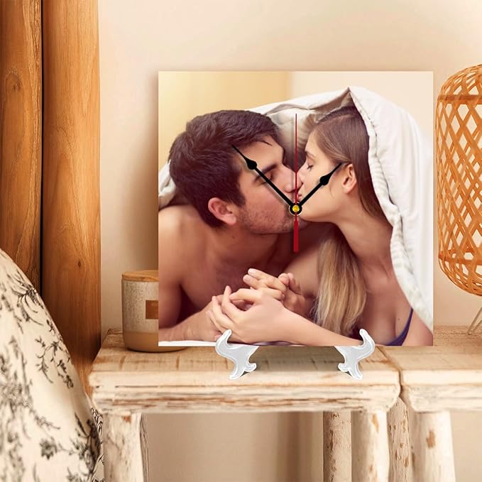 Generic Custom Clocks for Walls Personalized Clocks with Photo Text Logo That PVC Customized Round Silent Clock for Living Room Family Friends Gifts, 10inch-25cm