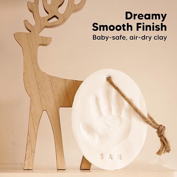 Baby Hand and Footprint Kit Girls, Boys - Personalized Baby Footprint Ornament Kit, Newborn Keepsake Gifts for New Mom, Easy to Use Handprint Makers, Cute Shower Gifts (Glaze Finish)