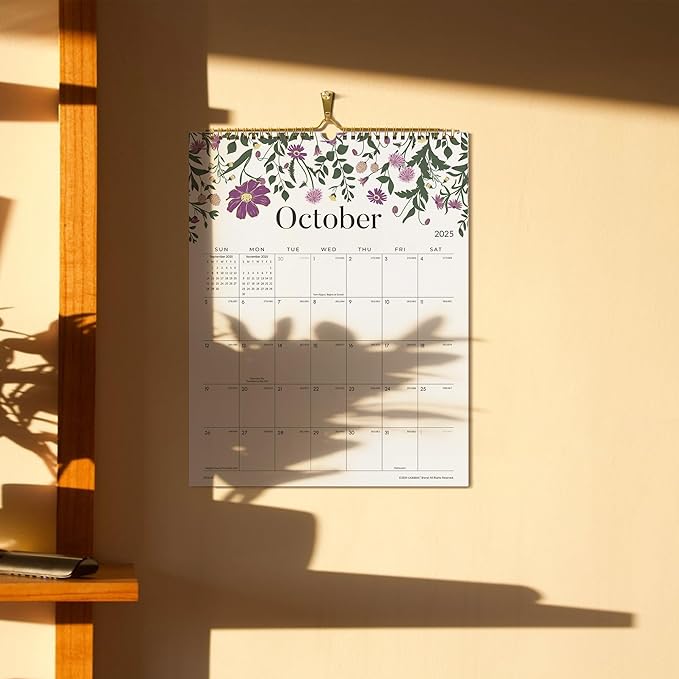 2025 Wall Calendar, Calendar 2025, Floral Design Wall Calendar with Thick Paper, 18 Months Runs From July 2025 - December 2026, 12" x 15", Twin-Wire Binding, Perfect for Planning (Flower)