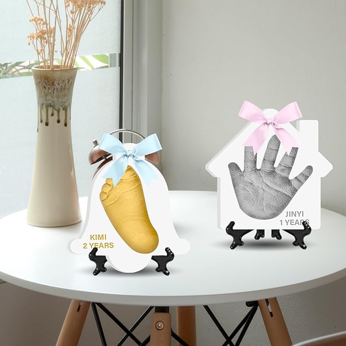 Baby Hand & Footprint Keepsake Kit - Personalized Handprint Footprint Ornament for Newborn Babies, New Mom Gifts, Baby Shower & Registry, Nursery Picture Frame, Pet Paw Print Ornament