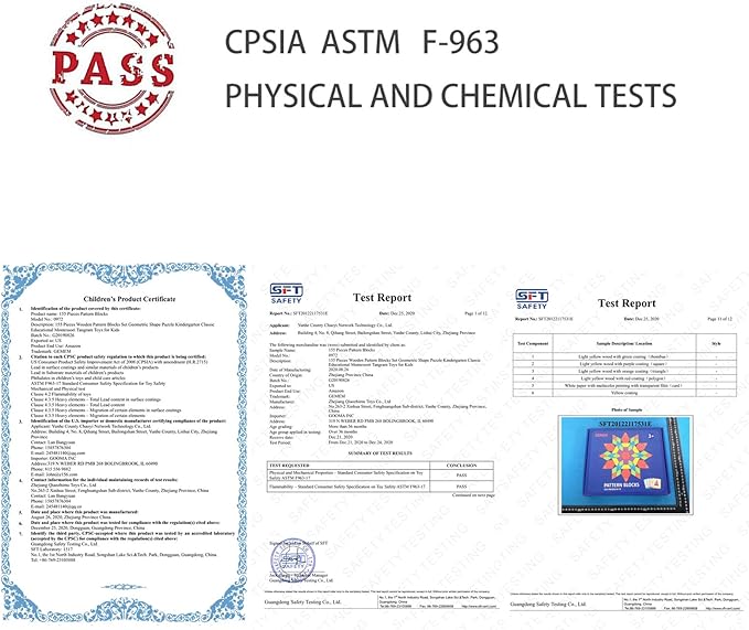 155 Pcs Wooden Pattern Blocks Set Geometric Shape Puzzle Kindergarten Classic Educational Montessori Tangram Toys for Kids Ages 4-8 with 24 Pcs Design Cards