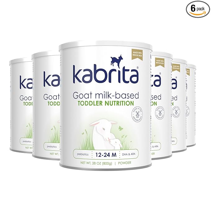 Kabrita Goat Milk Toddler Nutrition, 12-24 Months - Easy to Digest, Contains Vitamin D, Calcium, Iron, DHA, Non-GMO - Gentle on Sensitive Tummies - Supports Gut Health & Sleep - 28oz (Pack of 6)