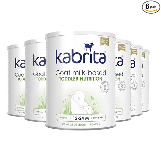 Kabrita Goat Milk Toddler Nutrition, 12-24 Months - Easy to Digest, Contains Vitamin D, Calcium, Iron, DHA, Non-GMO - Gentle on Sensitive Tummies - Supports Gut Health & Sleep - 28oz (Pack of 6)