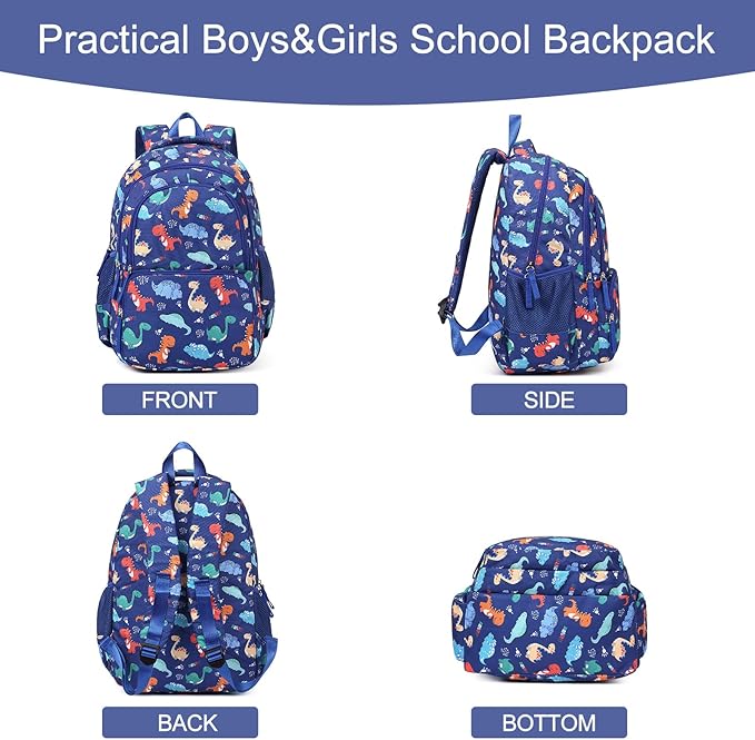 CLUCI Kids Backpack for Boys Bookbags Preschool Toddler Daycare School Bag Elementary Kindergarten Lightweight Waterproof Bluey Backpack Dinosaurs