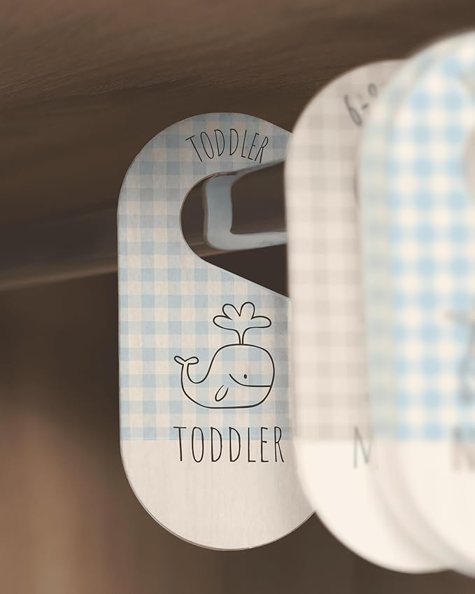 Baby Closet Dividers - Blue Baby Clothes Organizer for Nursery Decor, Storage & Organization - 8 Size Closet Dividers for Hanging Clothes, Gender Neutral Nursery Must Haves & Essentials